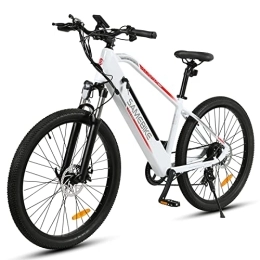Ctrunit Electric Bike Electric Bike, 27.5 Fat Tires Electric Mountain Bikes with 48V 13AH Removable Battery, Portable Smart Electric Bicycle, 3 Riding Modes City EBike with TFT Color LCD Display Commuter E-Bikes (White)