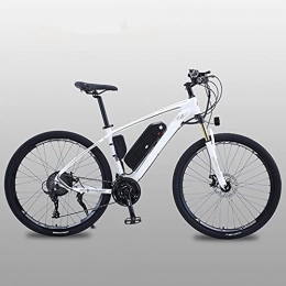 Bewinch Bike Electric Bike, 27.5 Inch Electric Bikes for Adults Mountain Bike with 500W Motor, 48V / 13Ah Removable Battery, 27 Speed Gears, Double Disc Brakes, White, 27.5 inch