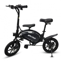 Ealirie Electric Bike Electric Bike, 400W Motor Max Speed 45km / h Electric Bikes with Pedals for Adults, 14 inch Foldable Electric Bicycle Commute Travel E bike, IENYRID B2