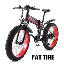 Sheng mi lo Electric Bike Electric Bike 48V 1000W Mens Mountain Ebike 21 Speeds 26 inch Fat Tire Road Bicycle Snow Bike Pedals with Disc Brakes and full Suspension Fork (Removable Lithium Battery)