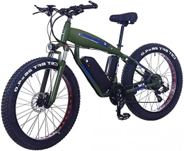 CASTOR Bike Electric Bike 48V 10AH Electric Bike 26 X 4.0 Inch Fat Tire 30 Speed E Bikes Shifting Lever Electric Bikes For Adult Female / Male For Mountain Bike Snow Bike (Color : 15Ah, Size : Dark green)