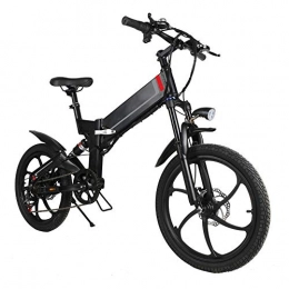 DN-bike product Bike Electric Bike 50W Smart Bicycle Folding 7 Speed 48V 10.4AH Foldable Electric Moped Bicycle 35km / h Max Speed E-bike Powerful Motor (Color : Black, Size : 153x160x112cm)
