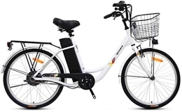 RDJM Electric Bike Electric Bike, Adult Commuter Electric Bike, 250W Motor 24 Inch Urban Retro Electric Bike 36V 10.4AH Removable Battery with LED Display (Color : White)