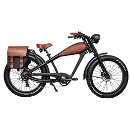Electric oven Electric Bike Electric Bike Adults 1000W / 750W / 500W Motor 48v 17.5ah Lithium-Ion Battery Removable 26'' Fat Tire Ebike 20mph Snow Beach Mountain E-Bike (Color : Brown-black, Gears : 7 Speed)