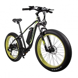 Electric oven Electric Bike Electric Bike Adults 1000W Motor 48V 17Ah Lithium-Ion Battery Removable 26'' 4.0 Fat Tire Ebike 28MPH Snow Beach Mountain E-Bike Shimano 7-Speed (Color : Green)