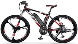 RDJM Electric Bike Electric Bike, City Bike for Men, Removable 36V 10AH / 14AH Lithium-Ion Battery Pack Integrated, 27-Level Shift Assisted, 110-130Km Driving Range, Dual Disc Brakes Bicycle (Color : Red, Size : 40km)