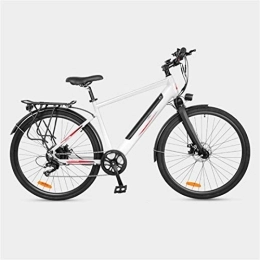 RDJM Electric Bike Electric Bike, City Commuter Electric Bicycle, 6 Speed 360W Motor Dual Disc Brakes 27 Inches Adults Aluminum Alloy Variable Speed E-Bike 36V Removable Hidden Battery ( Color : White , Size : B 14AH )