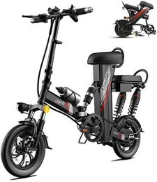 RDJM Bike Electric Bike Electric Bike 12" Wheel Removable 48V 350W 30Ah Waterproof And Dustproof Lithium Battery Battery With Remote Control (Color : Black, Size : Range:300km)