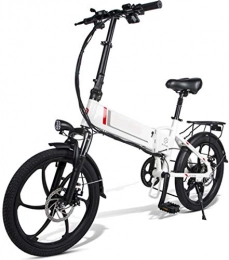 RDJM Electric Bike Electric Bike Electric Bikes for Adult Magnesium Alloy Folding Electric Bicycles All Terrain 48v 10.4 Ah 350w and 25 Km / h Removable Lithium-ion Battery Mountain Ebike for Mens, Black ( Color : White )