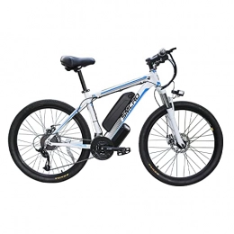 Electric Bike, Electric Mountain Bicycles for Adult, Ebikes Bicycles All Terrain, 26" 48V 250W 10Ah Removable Lithium-Ion Battery, Easy Storage Electric Bycicles (White Blue, 250w)