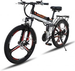 Erik Xian Electric Bike Electric Bike Electric Mountain Bike 12.8Ah Electric Bike 26 Inch Folding Electric Bicycle 48V 500W 21 Speed Mountain Ebike Aluminum Alloy Frame Bycycle Eletric for the jungle trails, the snow, the be