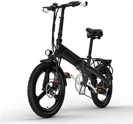HCMNME Electric Bike Electric Bike Electric Mountain Bike 20 Inch Electric Mountain Bike 400W Motor 48V 10.4Ah Removable battery With LCD Display & Rear Carrier 5 Level Pedal Assist Long Endurance Lithium Battery Beach Cr