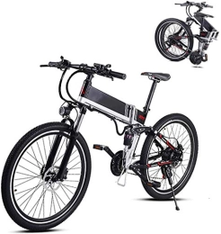 Erik Xian Electric Bike Electric Bike Electric Mountain Bike 26 in Folding Electric Mountain Bike with 48V 350W Lithium Battery Aluminum Alloy Electric E-Bike with Hide Battery and Front and Rear Shock Absorbers Electric Bic