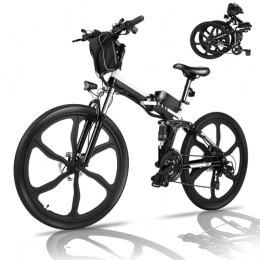 Oppikle Electric Bike Electric Bike Electric Mountain Bike, 26 Inch Folding E-bike With Removable 36V / 8AH Lithium Battery, 250W Stable Brushless Motor, Professional 21-Speed Gears, City Bike For Women And Men (Black)
