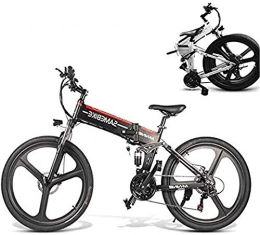 HCMNME Bike Electric Bike Electric Mountain Bike 350W Folding Electric Mountain Bike, 26" Electric Bike Trekking, Electric Bicycle for Adults with Removable 48V 10AH Lithium-Ion Battery 21 Speed Gears Lithium Bat