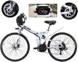 HCMNME Electric Bike Electric Bike Electric Mountain Bike E-Bike Folding Electric Mountain Bike, 500W Snow Bikes, 21 Speed 3 Mode LCD Display for Adult Full Suspension 26" Wheels Electric Bicycle for City Commuting Outdoo