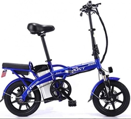 Erik Xian Bike Electric Bike Electric Mountain Bike Electric Bicycle Carbon Steel Folding Lithium Battery Car Adult Double Electric Bicycle Self-Driving Takeaway, Blue, 25A for the jungle trails, the snow, the beach,