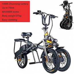 Erik Xian Electric Bike Electric Bike Electric Mountain Bike Electric Bicycle, Fast Folding Lithium Battery Three-Wheel Electric Bicycle, Electric Mountain Bike, Dual Lithium Battery with Scooter Speed up To 30Km / H, Three Sp