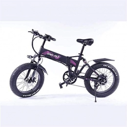 Erik Xian Bike Electric Bike Electric Mountain Bike Electric Bicycle Folding Snow Lithium Battery Wide Tire Electric Bicycle Adult Commuter Fitness Aluminum Alloy 350W, Purple, 48V for the jungle trails, the snow, the