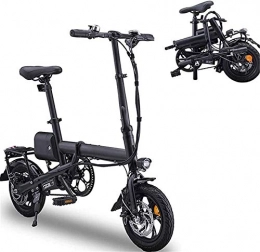 HCMNME Electric Bike Electric Bike Electric Mountain Bike Electric Folding Bike Lightweight Foldable Compact Ebike, 12 Inch Wheels, Pedal Assist Unisex Bicycle, Max Speed 25 Km / H, Portable Easy To Store in Caravan, Motor