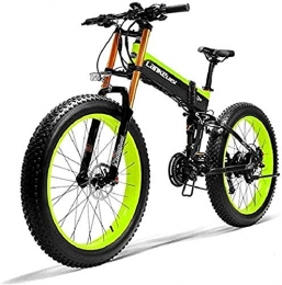 HCMNME Electric Bike Electric Bike Electric Mountain Bike Electric Snow Bike, 26" Electric Mountain Bike, 36V 250W 6AH Lithium Battery Hidden Battery Cross-Country Bike, Double disc Brake Alloy Electric Bike (Color : Gree