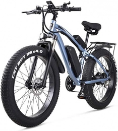 HCMNME Electric Bike Electric Bike Electric Mountain Bike Electric Snow Bike, 26 Inch Electric Bike Mountain E-bike 21 Speed 48v Lithium Battery 4.0 Off-road 1000w Back Seat Electric Mountain Bike Bicycle for Adult, Blue L