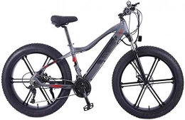 HCMNME Bike Electric Bike Electric Mountain Bike Electric Snow Bike, 26 inch Electric Bikes Bike, hidden battery Bikes 4.0 Fat tire Snowfield Bicycle Adult Lithium Battery Beach Cruiser for Adults (Color : Gray) M