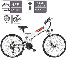 HCMNME Electric Bike Electric Bike Electric Mountain Bike Electric Snow Bike, Adults Folding Electric Bikes 350W City Commuter Ebike 48V 10Ah Removable Lithium Battery 26Inch Electric Bicycle With LCD Display Suitable For