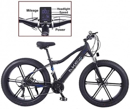 HCMNME Electric Bike Electric Bike Electric Mountain Bike Electric Snow Bike, Electric Bicycle 26" Ebike with 36V 10Ah Lithium Battery Mountain Hybrid Bike for Adults 27 Speed 5 Speed Power System Mechanical Disc Brakes L