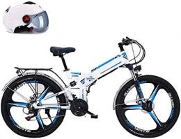 HCMNME Electric Bike Electric Bike Electric Mountain Bike Electric Snow Bike, Electric Bike Electric Mountain Bike 300W Ebike 26'' Electric Bicycle, 25Km / H Adults Ebike with Removable 10Ah Battery, Professional 21 Speed G