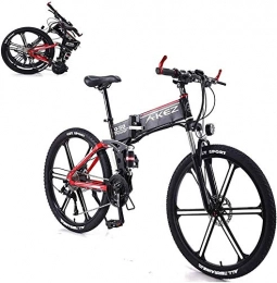HCMNME Electric Bike Electric Bike Electric Mountain Bike Electric Snow Bike, Electric Mountain Bike, 26 Inch Electric Bike, Equipped with A Removable 350W 36V 8A Adult Lithium-ion Battery, 27 Gear Levers (Color : Red) Li