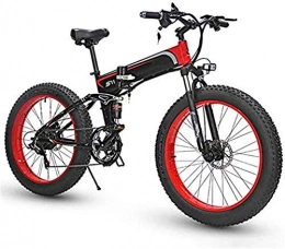 HCMNME Bike Electric Bike Electric Mountain Bike Electric Snow Bike, Foldable Electric Bike Aluminum Alloy Folding Bicycles 350W 36V Three Work Modes Lightweight with Rear-Shock Absorber for Adults City Commuting