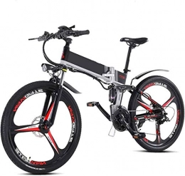 HCMNME Electric Bike Electric Bike Electric Mountain Bike Foldable Electric Bike 26'' Mountain Adult E Bike Beach Snow Bike Bicycle Wheel 2.0″ Tire with 300w Motor and 48v / 12.5ah Lithium Battery 21-speed Gear Lithiu
