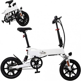 HCMNME Bike Electric Bike Electric Mountain Bike Foldable Electric Bikes for Adult, Aluminum Alloy Ebikes Bicycles, 14" 36V 250W Removable Lithium-Ion Battery Bicycle Ebike, 3 Working Modes Lithium Battery Beach