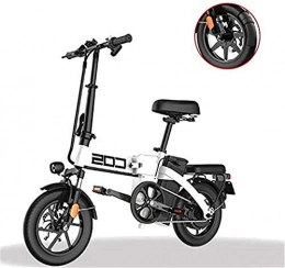 HCMNME Bike Electric Bike Electric Mountain Bike Folding Electric Bike for Adults, 14" Electric Bicycle / Commute Ebike With 250W Motor, 48V 28.8Ah Battery, City Bicycle Max Speed 25 Km / h, Disc Brake Lithium Batter