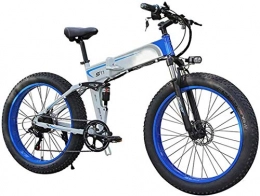 HCMNME Electric Bike Electric Bike Electric Mountain Bike Folding Electric Bike for Adults, 26" E-Bike Fat Tire Double Disc Brakes LED Light, Professional 7 Speed Transmission Gears Mountain Bicycle / Commute Ebike with 350