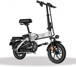 Erik Xian Electric Bike Electric Bike Electric Mountain Bike Folding Electric Bike for Adults, 350W Motor 14 inch Urban Commuter E-bike, Max Speed 25km / h Super Lightweight 350W / 48V Removable Charging Lithium Battery, Gray, 110