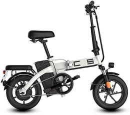 Erik Xian Electric Bike Electric Bike Electric Mountain Bike Folding Electric Bike for Adults, 350W Motor 14 inch Urban Commuter E-bike, Max Speed 25km / h Super Lightweight 350W / 48V Removable Charging Lithium Battery, White, 11