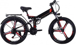 Erik Xian Electric Bike Electric Bike Electric Mountain Bike Folding Electric Mountain Bike, 26" Electric Bike with 48V 8AH / 10AH Removable Lithium-Ion Battery, 300W Motor Foldable Mountain Electric Bike, Black for the jungle