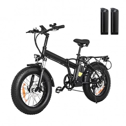 Electric oven Electric Bike Electric Bike Foldable 1000W 48W Lithium Battery for Adults 20 Inch 4.0 Fat Tire Electric Bike Outdoor Mountain Bike Electric Bicycle (Color : 2 Battery)