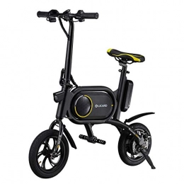 xiaomubiao Bike Electric Bike Foldable, 12 inch 36V 350W E-bike with 6.0Ah Lithium Battery, USB Charging for Mobile Phones, Seat Adjustable, City Bicycle Max Speed 30 km / h, Folding Electric Bicycle-Black_yellow