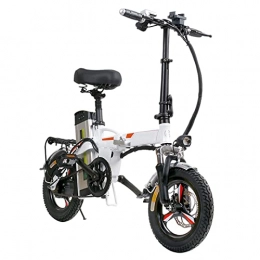 Electric oven Electric Bike Electric Bike Foldable 14 Inch Aluminum Alloy Frame Folding Adult Electric Bicycle 400W 48V 20Ah City Road E-Bike (Color : White, Size : 400W 48V 20AH)