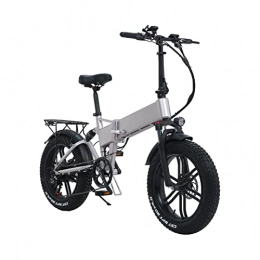 LIU Electric Bike Electric Bike Foldable 2 Seat for Adults Electric Bicycle 800w 48v Lithium Battery 4.0 Fat Tire Folding E Bike (Color : Gray, Size : One Batteries)