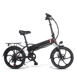 HMEI Electric Bike Electric Bike Foldable for Adults 20 Inch 48V 10.4Ah Aluminum Alloy Folding Electric Bicycle 350W High Speed Brushless Gear Motor 7 Speed Ebike (Color : Black)