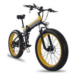 Electric oven Bike Electric Bike Folding 1000W 48V for Adults E Bike 26 Inch 4.0 Fat Tires Snow Electric Bicycle Folded Mountain Electric Bike (Color : Yellow, Size : Disc Brake)