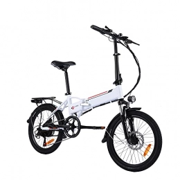 WIND SPEED Electric Bike Electric Bike Folding 20 inch City Bike 250W Pedal Assist Bicycle, 220V 36V 8AH 7-Speed Aluminum Alloy Frame (White, Black) (Black)