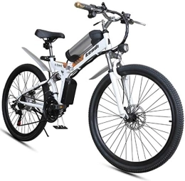  Electric Bike Electric Bike, Folding electric bicycle, 26-inch portable electric mountain bike high carbon steel frame double disc brake with front LED light hybrid bicycle 36V / 8AH