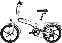 CASTOR Bike Electric Bike Folding Electric Bike bike, 20" Electric Bicycle with 48V 10.5 / 12.5Ah Removable LithiumIon Battery, 350W Motor And Professional 7 Speed Gear (Color : White, Size : 12.5AH)