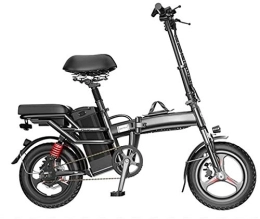  Electric Bike Electric Bike, Folding Electric Bike Ebike, 14'' Electric Bicycle with 48V Removable Lithium-Ion Battery, 250W Motor, Dual Disc Brakes, 3 Digital Adjustable Speed, Foldable Handle (Size : 43AH)