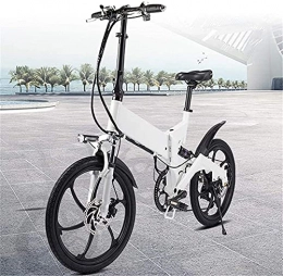 CASTOR Bike Electric Bike Folding Electric Bike for Adult, 20 Inch Aluminum Alloy EBike, City Commuter Bike with 36V 7.8Ah Removable Lithium Battery, Front And Rear Disc Brakes (Color : White)